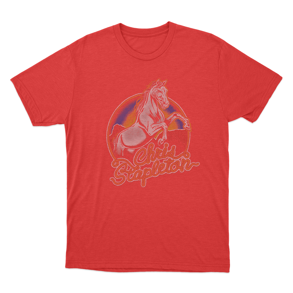 Chris Stapleton Horse Unisex T Shirt Red Chris Stapleton Horse Unisex T Shirt Red